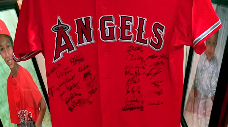 Jordy Almgren Signed Angels Memorial Jersey